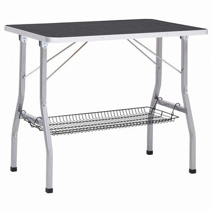 vidaXL 犬用トリミングテーブル 調整可能 ループ2点&バスケット付き動物&ペット用品 ペット用品 ペットケア用品(代引不可)