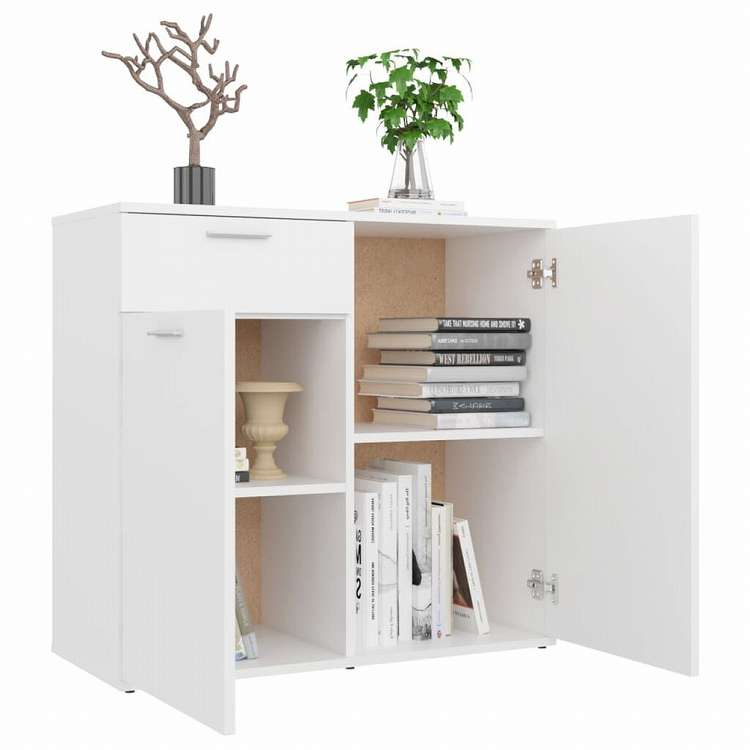vidaXL サイドボード ホワイト 80x36x75 cm エンジニアリングウッド家具 キャビネット&収納 サイドボード(代引不可)