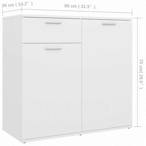 vidaXL サイドボード ホワイト 80x36x75 cm エンジニアリングウッド家具 キャビネット&収納 サイドボード(代引不可)