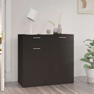 vidaXL サイドボード ブラック 80x36x75cm エンジニアリングウッド家具 キャビネット&収納 サイドボード(代引不可)