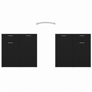 vidaXL サイドボード ブラック 80x36x75cm エンジニアリングウッド家具 キャビネット&収納 サイドボード(代引不可)
