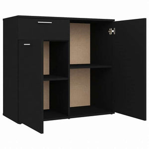 vidaXL サイドボード ブラック 80x36x75cm エンジニアリングウッド家具 キャビネット&収納 サイドボード(代引不可)
