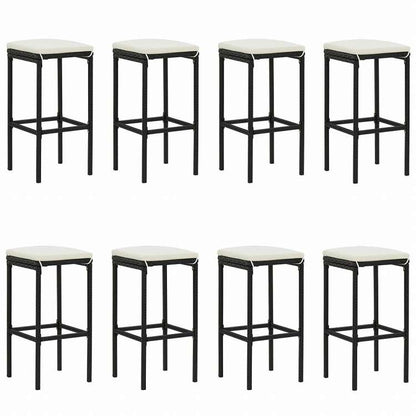 vidaXL ガーデンバーセット 9点 クッション付き ブラック家具 アウトドア家具 屋外家具セット(代引不可)