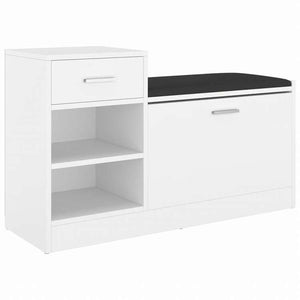 vidaXL シューズベンチ ホワイト 94.5x31x57cm エンジニアリングウッドホーム&ガーデン 家事用品 収納&オーガナイザー 衣類・ワードローブ収納 シューズラック・整理収納(代引不可)