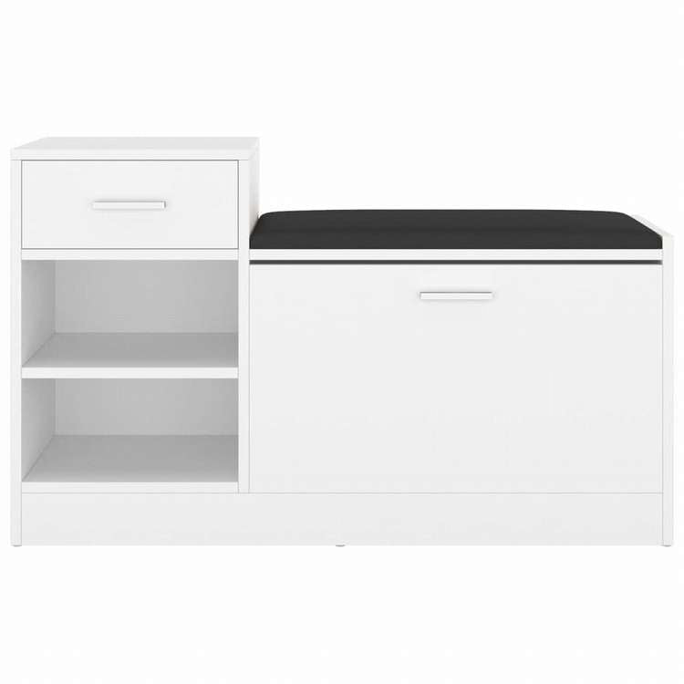 vidaXL シューズベンチ ホワイト 94.5x31x57cm エンジニアリングウッドホーム&ガーデン 家事用品 収納&オーガナイザー 衣類・ワードローブ収納 シューズラック・整理収納(代引不可)