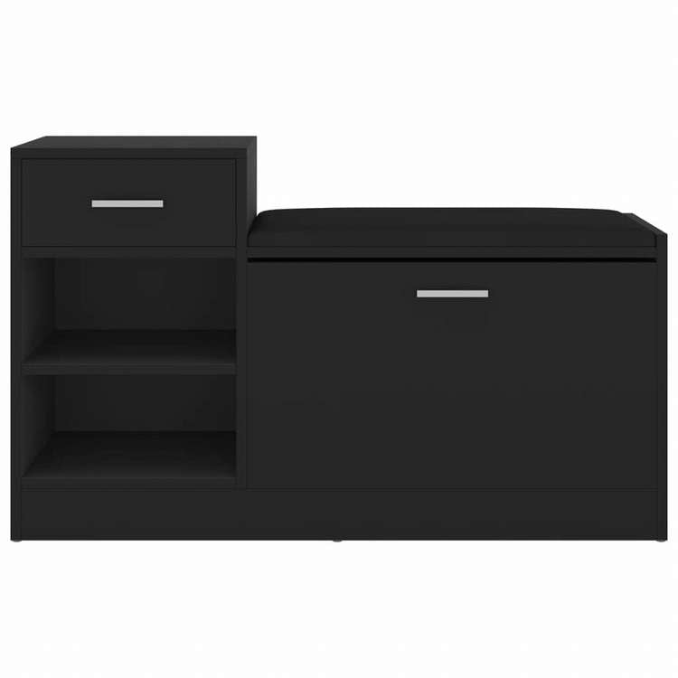 vidaXL シューズベンチ ブラック 94.5x31x57cm エンジニアリングウッドホーム&ガーデン 家事用品 収納&オーガナイザー 衣類・ワードローブ収納 シューズラック・整理収納(代引不可)