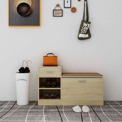 vidaXL シューズベンチ ソノマオーク 94.5x31x57cm エンジニアリングウッドホーム&ガーデン 家事用品 収納&オーガナイザー 衣類・ワードローブ収納 シューズラック・整理収納(代引不可)