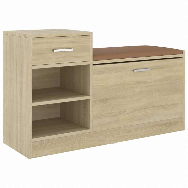 vidaXL シューズベンチ ソノマオーク 94.5x31x57cm エンジニアリングウッドホーム&ガーデン 家事用品 収納&オーガナイザー 衣類・ワードローブ収納 シューズラック・整理収納(代引不可)