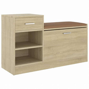 vidaXL シューズベンチ ソノマオーク 94.5x31x57cm エンジニアリングウッドホーム&ガーデン 家事用品 収納&オーガナイザー 衣類・ワードローブ収納 シューズラック・整理収納(代引不可)