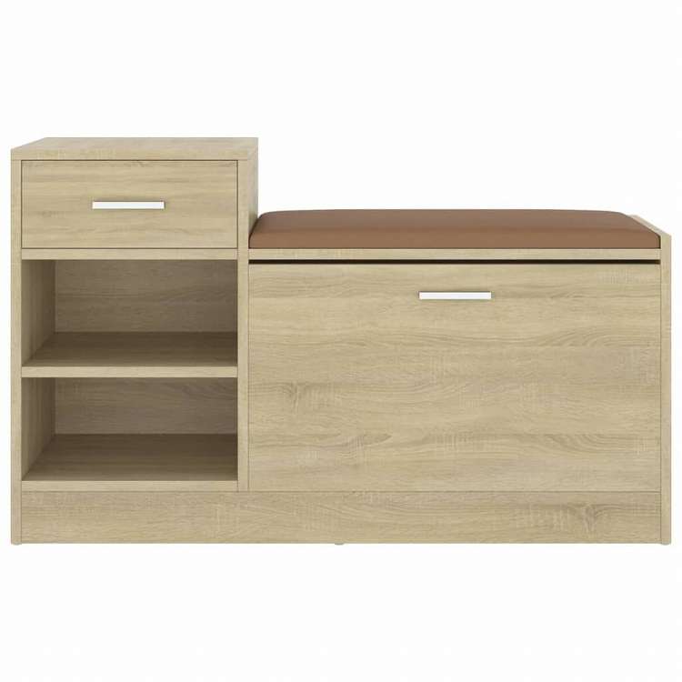 vidaXL シューズベンチ ソノマオーク 94.5x31x57cm エンジニアリングウッドホーム&ガーデン 家事用品 収納&オーガナイザー 衣類・ワードローブ収納 シューズラック・整理収納(代引不可)