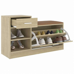 vidaXL シューズベンチ ソノマオーク 94.5x31x57cm エンジニアリングウッドホーム&ガーデン 家事用品 収納&オーガナイザー 衣類・ワードローブ収納 シューズラック・整理収納(代引不可)