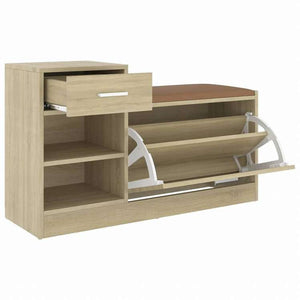 vidaXL シューズベンチ ソノマオーク 94.5x31x57cm エンジニアリングウッドホーム&ガーデン 家事用品 収納&オーガナイザー 衣類・ワードローブ収納 シューズラック・整理収納(代引不可)