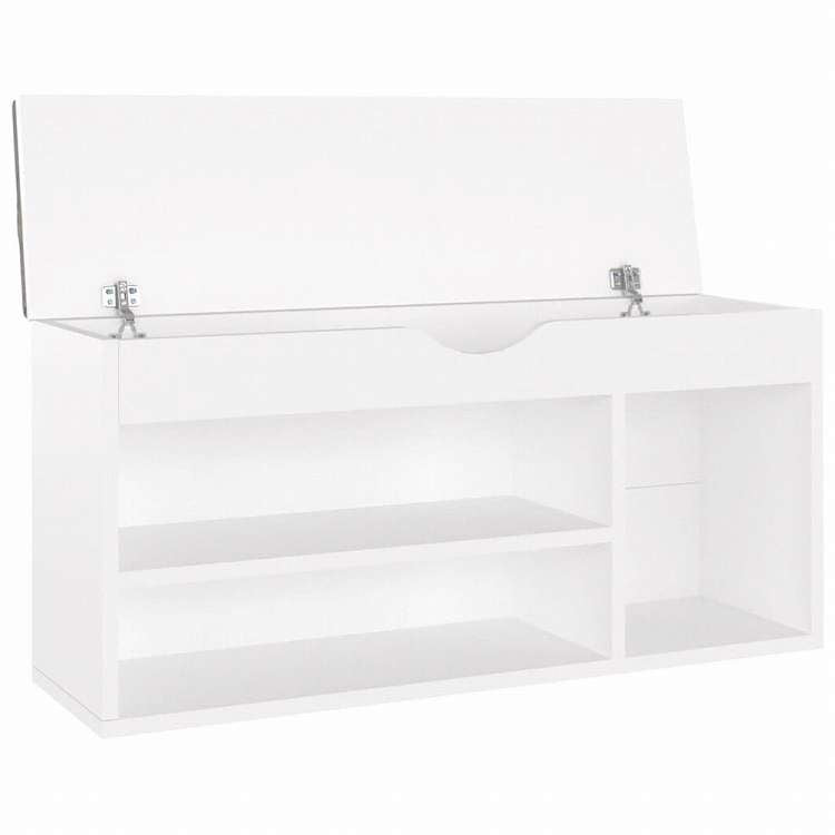 vidaXL シューズベンチ クッション付き ホワイト 104x30x49 cm エンジニアリングウッドホーム&ガーデン 家事用品 収納&オーガナイザー 衣類・ワードローブ収納 シューズラック・整理収納(代引不可)