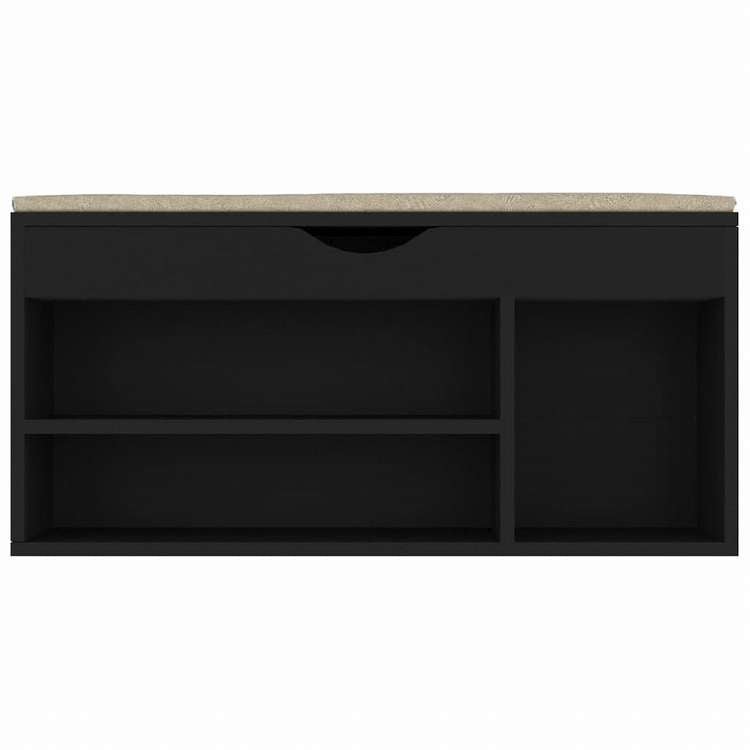 vidaXL シューズベンチ クッション付き ブラック 104x30x49cm エンジニアリングウッドホーム&ガーデン 家事用品 収納&オーガナイザー 衣類・ワードローブ収納 シューズラック・整理収納(代引不可)