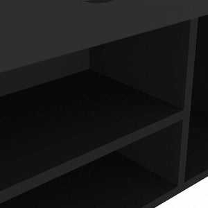 vidaXL シューズベンチ クッション付き ブラック 104x30x49cm エンジニアリングウッドホーム&ガーデン 家事用品 収納&オーガナイザー 衣類・ワードローブ収納 シューズラック・整理収納(代引不可)