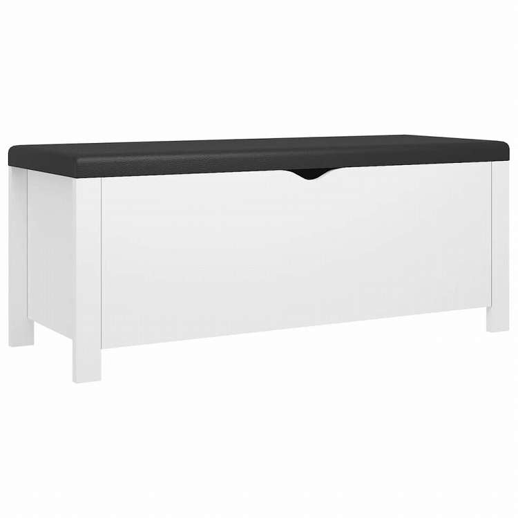 vidaXL シューズベンチ クッション付き ホワイト 104x40x45cm エンジニアリングウッド家具 キャビネット&収納 収納チェスト(代引不可)