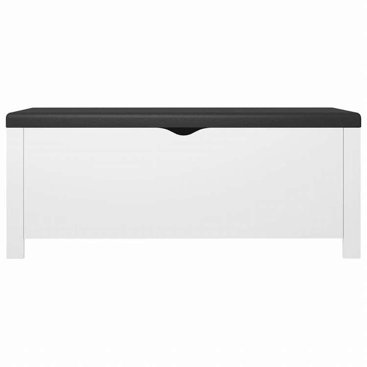 vidaXL シューズベンチ クッション付き ホワイト 104x40x45cm エンジニアリングウッド家具 キャビネット&収納 収納チェスト(代引不可)