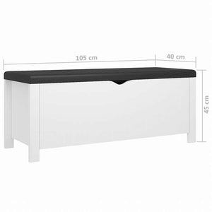 vidaXL シューズベンチ クッション付き ホワイト 104x40x45cm エンジニアリングウッド家具 キャビネット&収納 収納チェスト(代引不可)