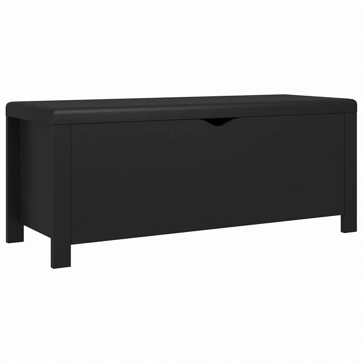 vidaXL シューズボックス クッション付き ブラック 104x40x45cm エンジニアリングウッド家具 キャビネット&収納 収納チェスト(代引不可)