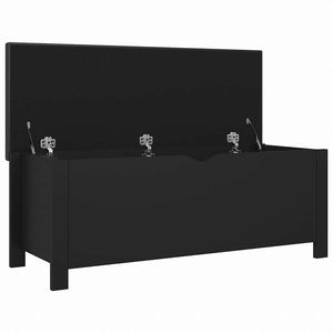 vidaXL シューズボックス クッション付き ブラック 104x40x45cm エンジニアリングウッド家具 キャビネット&収納 収納チェスト(代引不可)