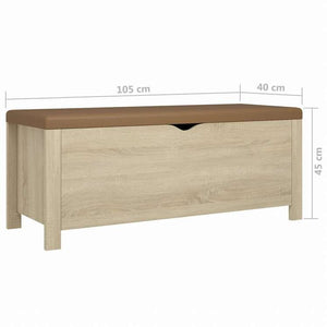 vidaXL シューズボックス クッション付き ソノマオーク 105x40x45cm エンジニアリングウッド家具 キャビネット&収納 収納チェスト(代引不可)