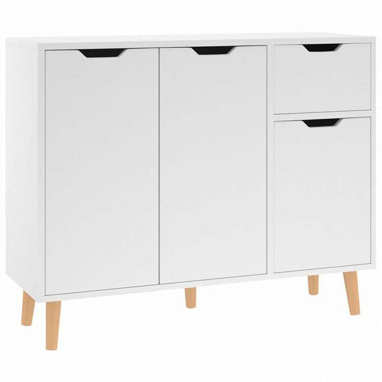 vidaXL サイドボード ホワイト 90x30x72 cm エンジニアリングウッド家具 キャビネット&収納 サイドボード(代引不可)