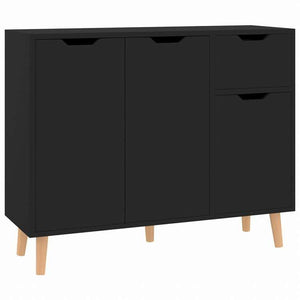 vidaXL サイドボード ブラック 90x30x72cm エンジニアリングウッド家具 キャビネット&収納 サイドボード(代引不可)
