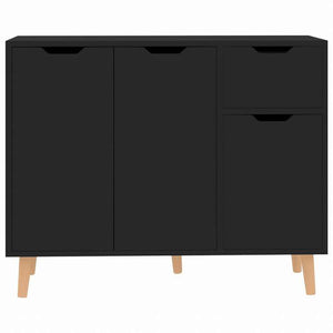 vidaXL サイドボード ブラック 90x30x72cm エンジニアリングウッド家具 キャビネット&収納 サイドボード(代引不可)