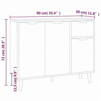 vidaXL サイドボード ブラック 90x30x72cm エンジニアリングウッド家具 キャビネット&収納 サイドボード(代引不可)
