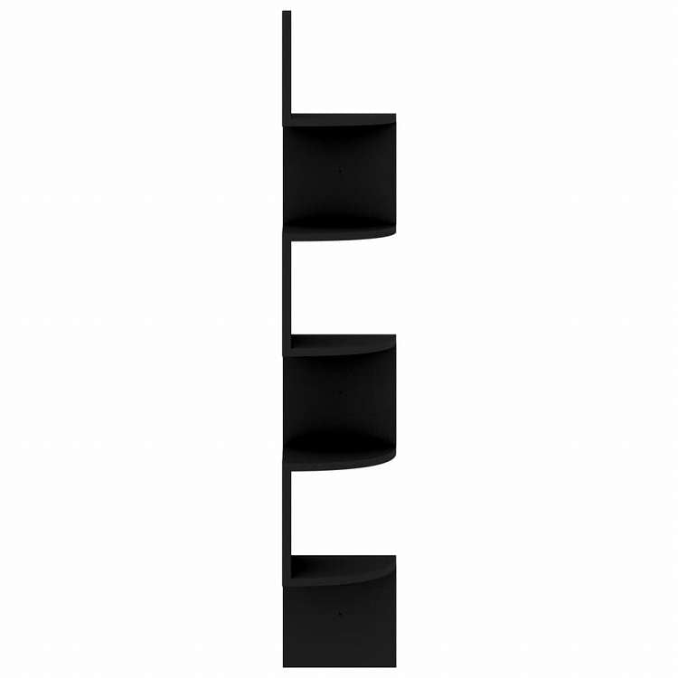 vidaXL ウォールコーナーシェルフ ブラック 19x19x123cm エンジニアリングウッド家具 棚 壁面収納棚・壁面ラック(代引不可)