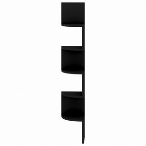 vidaXL ウォールコーナーシェルフ ブラック 19x19x123cm エンジニアリングウッド家具 棚 壁面収納棚・壁面ラック(代引不可)