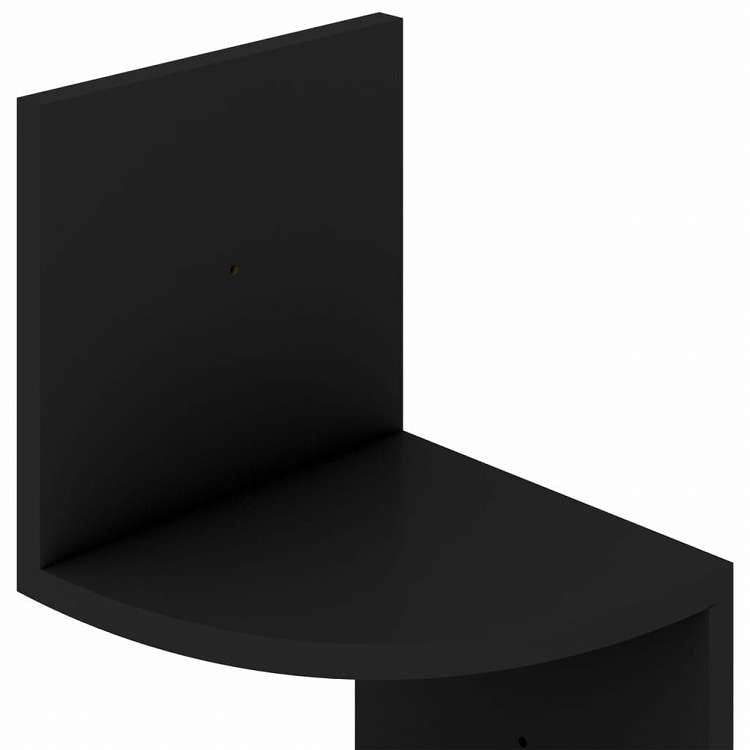 vidaXL ウォールコーナーシェルフ ブラック 19x19x123cm エンジニアリングウッド家具 棚 壁面収納棚・壁面ラック(代引不可)