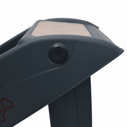 vidaXL 4段 折りたたみ犬用階段 ダークグレー動物&ペット用品 ペット用品 ペットステップ・スロープ(代引不可)