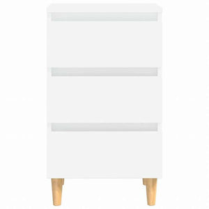 vidaXL ベッドキャビネット 無垢材脚付き ホワイト 40x35x69 cm家具 テーブル ベッドサイドテーブル(代引不可)