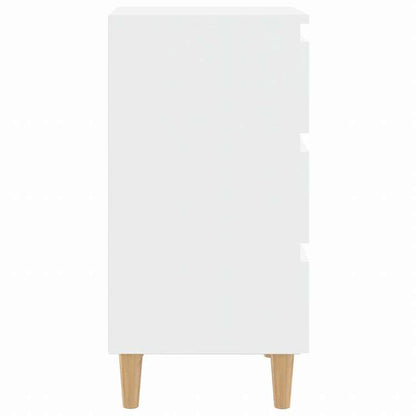 vidaXL ベッドキャビネット 無垢材脚付き ホワイト 40x35x69 cm家具 テーブル ベッドサイドテーブル(代引不可)