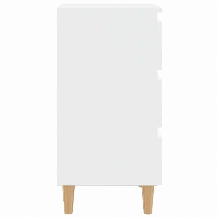 vidaXL ベッドキャビネット 無垢材脚付き ホワイト 40x35x69 cm家具 テーブル ベッドサイドテーブル(代引不可)