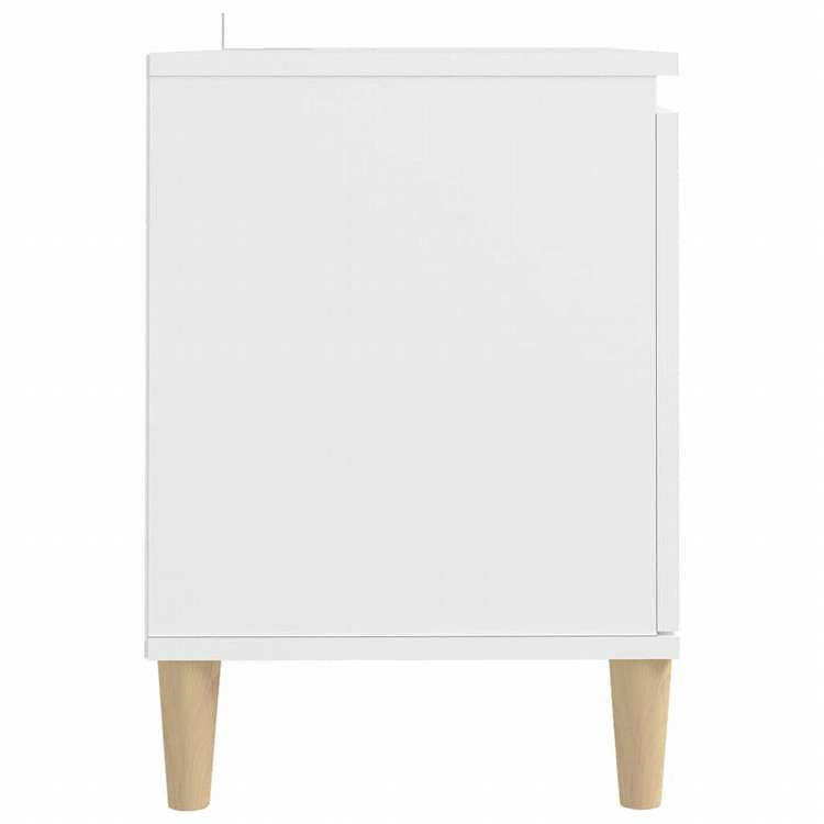 vidaXL TVキャビネット 無垢材脚付き ホワイト 103.5x35x50 cm家具 AVラック・テレビ台(代引不可)