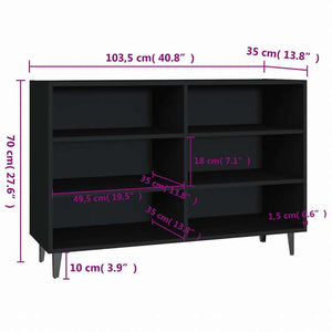 vidaXL 806041 vidaXL サイドボード ブラック 103.5x35x70cm エンジニアリングウッド家具 キャビネット&収納 サイドボード(代引不可)