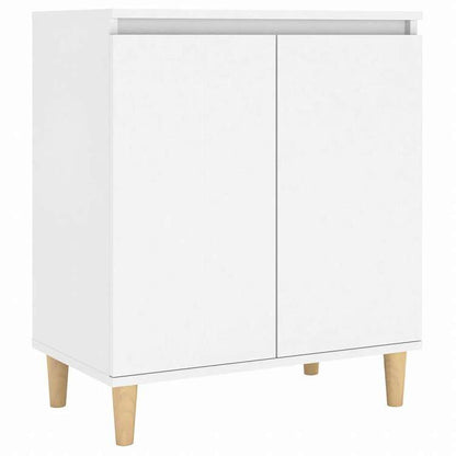 vidaXL サイドボード 無垢材脚付き ホワイト 60x35x70 cm エンジニアリングウッド家具 キャビネット&収納 サイドボード(代引不可)