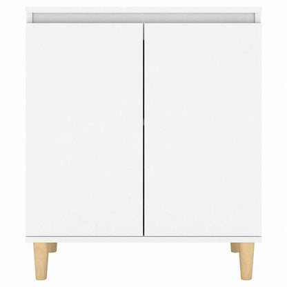 vidaXL サイドボード 無垢材脚付き ホワイト 60x35x70 cm エンジニアリングウッド家具 キャビネット&収納 サイドボード(代引不可)