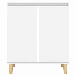 vidaXL サイドボード 無垢材脚付き ホワイト 60x35x70 cm エンジニアリングウッド家具 キャビネット&収納 サイドボード(代引不可)