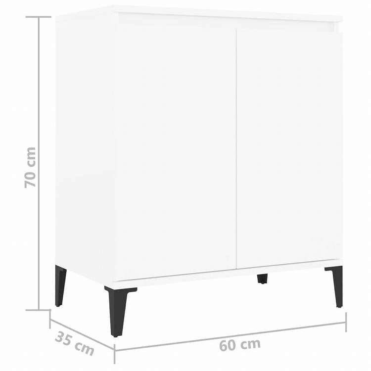 vidaXL サイドボード ホワイト 60x35x70cm エンジニアリングウッド家具 キャビネット&収納 サイドボード(代引不可)