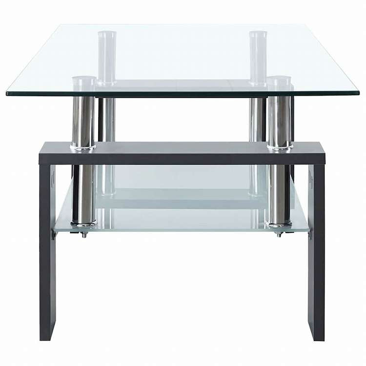 vidaXL コーヒーテーブル グレー&透明 95x55x40 cm 強化ガラス製家具 テーブル アクセントテーブル コーヒーテーブル(代引不可)