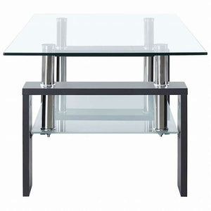 vidaXL コーヒーテーブル グレー&透明 95x55x40 cm 強化ガラス製家具 テーブル アクセントテーブル コーヒーテーブル(代引不可)