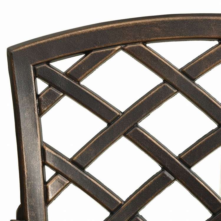 vidaXL ビストロ 5点セット アルミ鋳物 ブロンズ家具 アウトドア家具 屋外家具セット(代引不可)