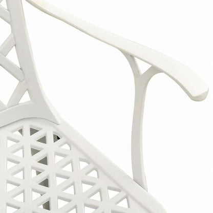 vidaXL ビストロ 5点セット アルミ鋳物 ホワイト家具 アウトドア家具 屋外家具セット(代引不可)