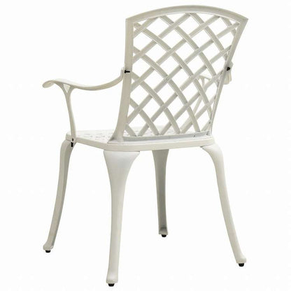 vidaXL ビストロ5点セット アルミ鋳造 ホワイト家具 アウトドア家具 屋外家具セット(代引不可)