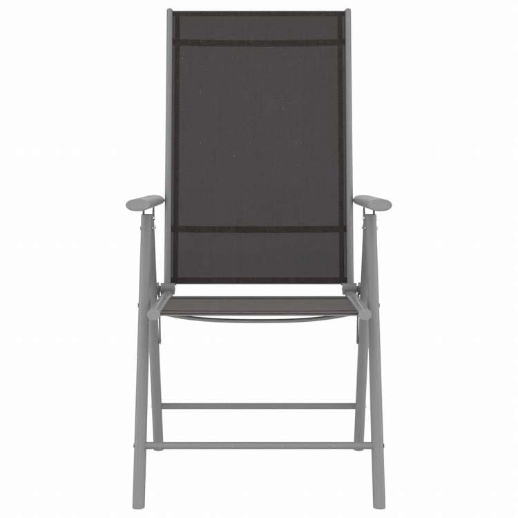 vidaXL ガーデンダイニング7点セット アルミ製 シルバー&ブラック家具 アウトドア家具 屋外家具セット(代引不可)