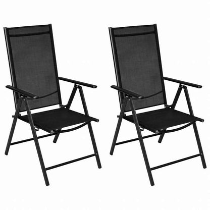 vidaXL ビストロ 3点セット アルミ製&合成繊維 ブラック家具 アウトドア家具 屋外家具セット(代引不可)