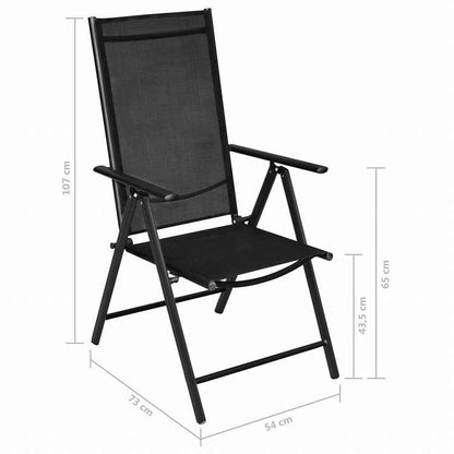 vidaXL ビストロ 3点セット アルミ製&合成繊維 ブラック家具 アウトドア家具 屋外家具セット(代引不可)